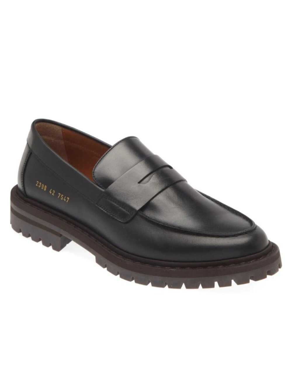 Common Projects Men's Leather Penny Loafer Shoes Black Size 45 / US 12 - Italy